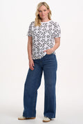 Maggie T-Shirt (White/Black Stars)