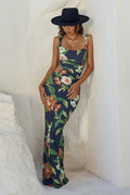 black tropical floral maxi dress - perfect for beach weddings
