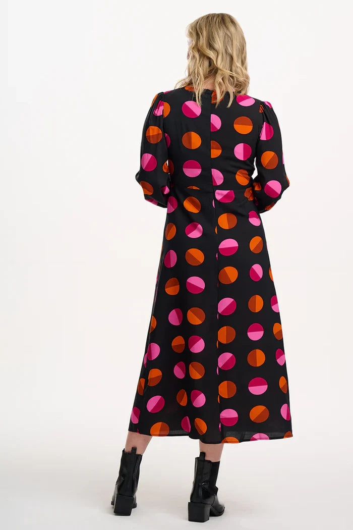 Marcie Midi Dress (Black/Polka)