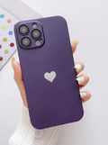 Matte Purple Phone Case with Silver Heart â€“ Elegant & Minimalistic