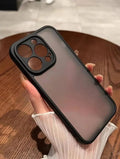 Matte Transparent Back Phone Case â€“ Slim Black Frame â€“ Shockproof Protection