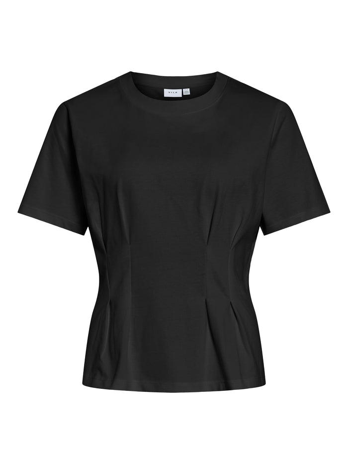 Maya Pleat T-Shirt (Black Beauty)