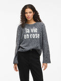 Melie Knit Jumper (Medium Grey Melange/White)