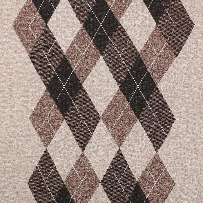 Men's Argyle Ballantrae Jumper Crew Nec Beige Melange - Heritage Of Scotland - BEIGE MELANGE