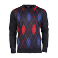Men's Argyle Ballantrae Jumper Crew Neck Navy