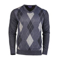 Men's Argyle Ballantrae Jumper V-Neck Blue Melange