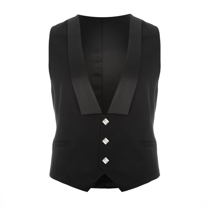 Men's Prince Charlie Jacket W. Waistcoat Black