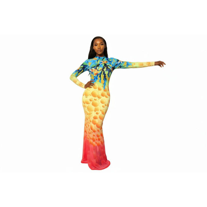 Mermaid Mesh Style Bodycon Maxi Dress