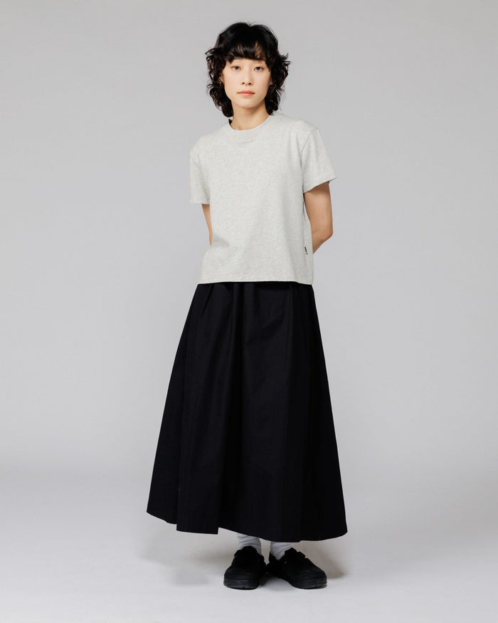 Mid-Weight Cropped Organic T-Shirt - Grey Marl