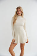 turtleneck mini dress - cream - ivory - white - winter whites outfit - white-image