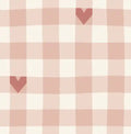 Mini Gingham Check Pink with Hearts - Family Fabrics B.V.