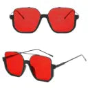 black with red lens