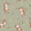 Monkeys Olive - Family Fabrics B.V.
