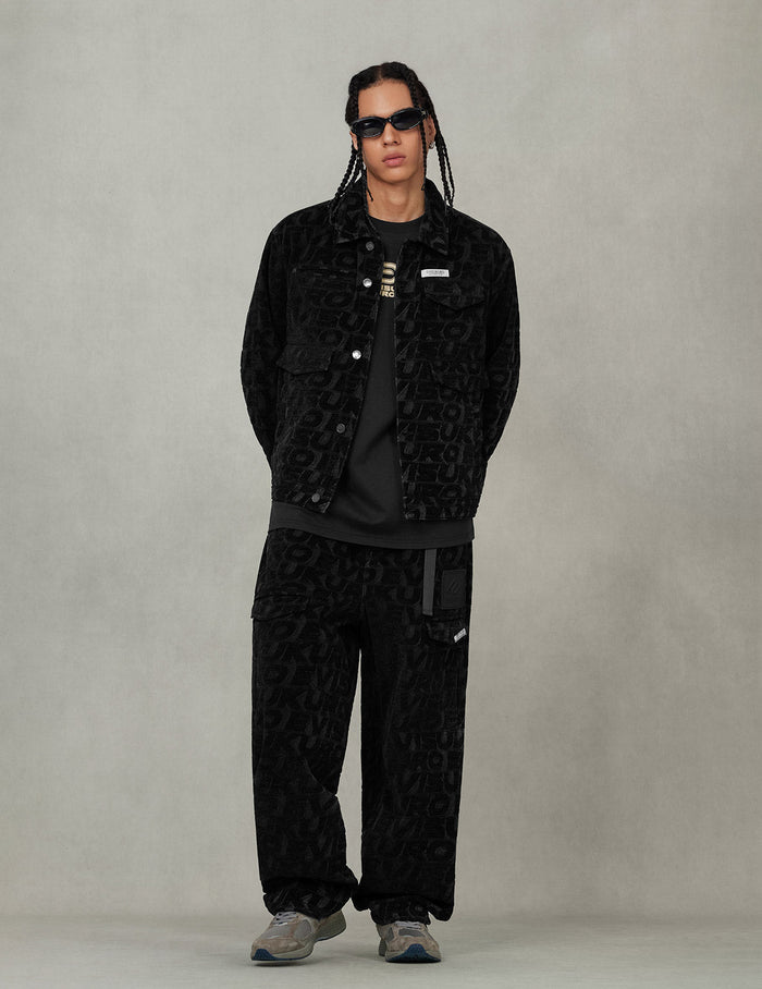 Monogram Allover Jacquard Relax Fit Worker Pants