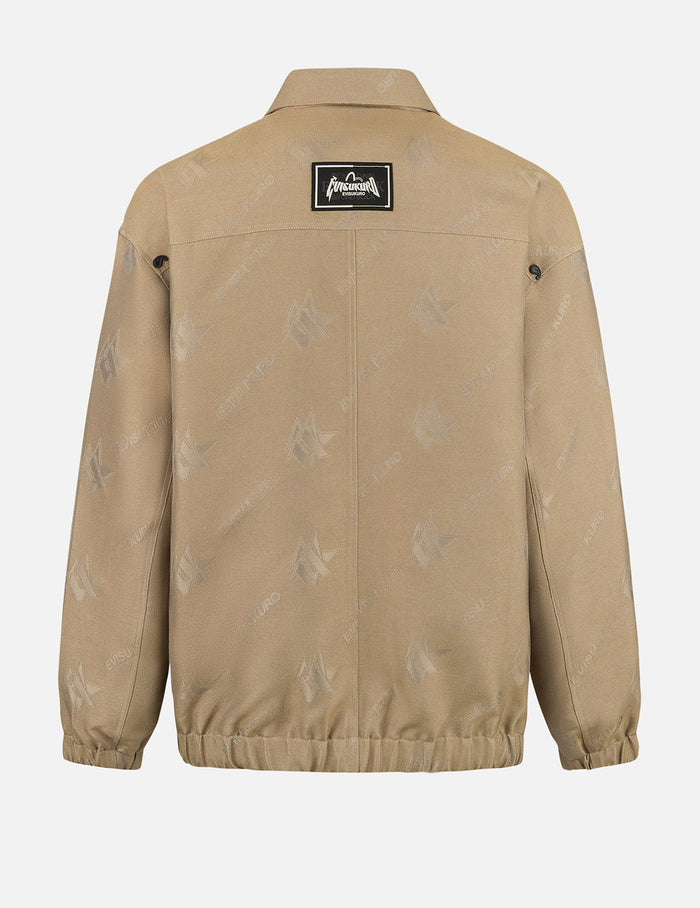 Monogram Logo Jacquard Oversized Coach Jacket