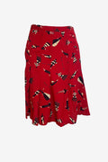 Moschino Red Pleated Midi Skirt image 0