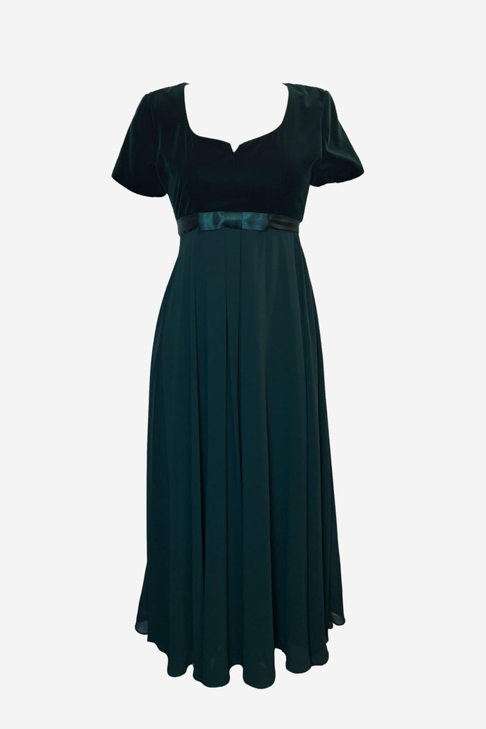Mr. K Green Velvet Bow Detail Midi Dress image 0