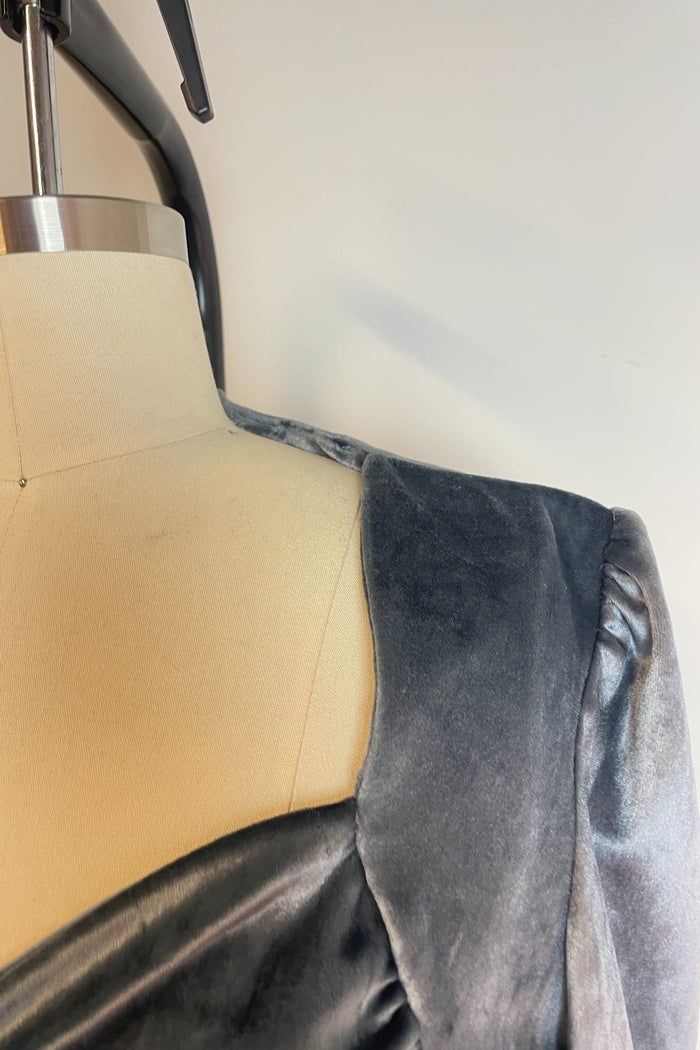 Mr K Gunmetal Silver Velvet Maxi Dress image 2