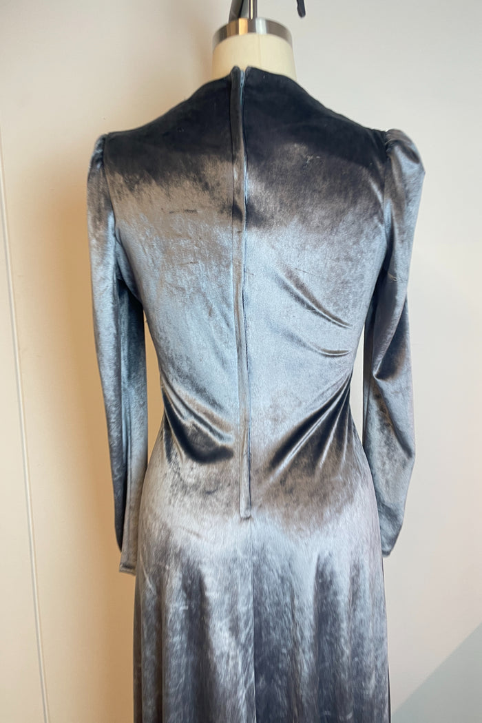 Mr K Gunmetal Silver Velvet Maxi Dress image 3