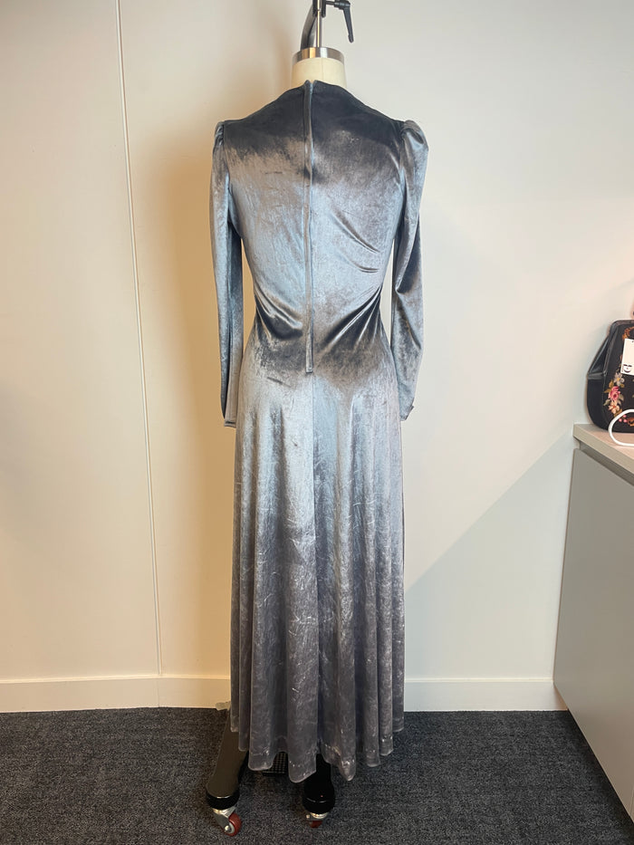Mr K Gunmetal Silver Velvet Maxi Dress image 5