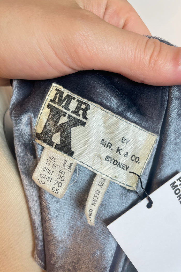 Mr K Gunmetal Silver Velvet Maxi Dress image 6