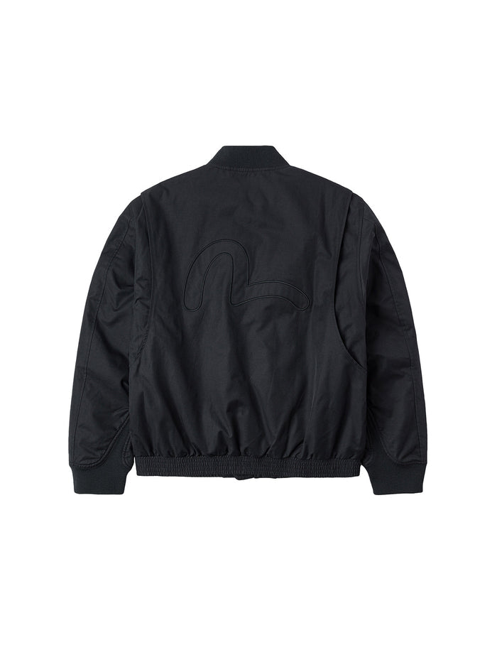 Multi Logo Badges Embroidery Regular Fit Padded Bomber Jacket