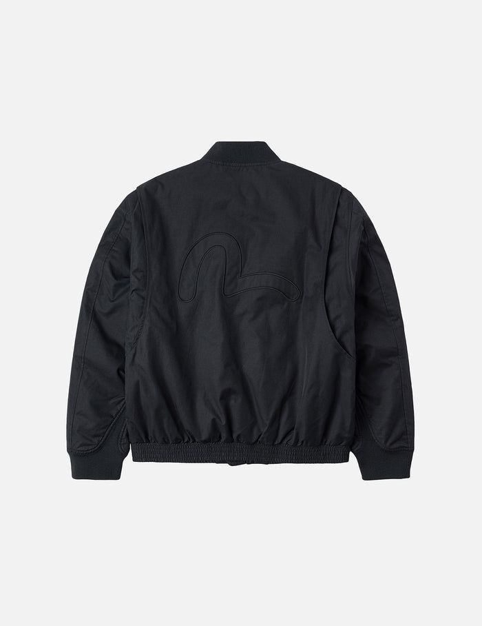 Multi Logo Badges Embroidery Regular Fit Padded Bomber Jacket