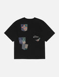 Multi-pocket Color Blocking Sashiko Loose Fit T-shirt