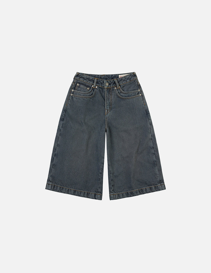 Multi-Pocket with Multi Logos Embroidery Cropped Jeans