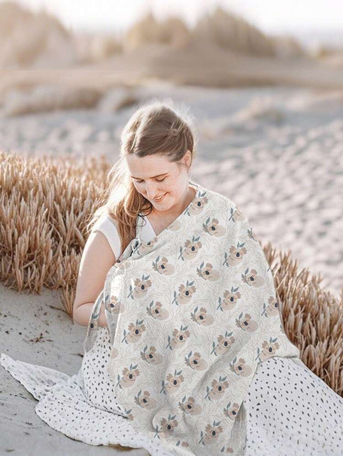 Muslin Nursing Cover Apron – Rainbow Print Breathable Breastfeeding Cover