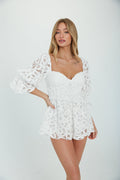 long sleeve white romper for bridal shower