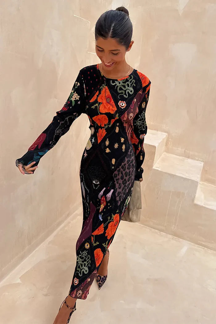 Night Garden Gaia Plisse Dress (Multi)