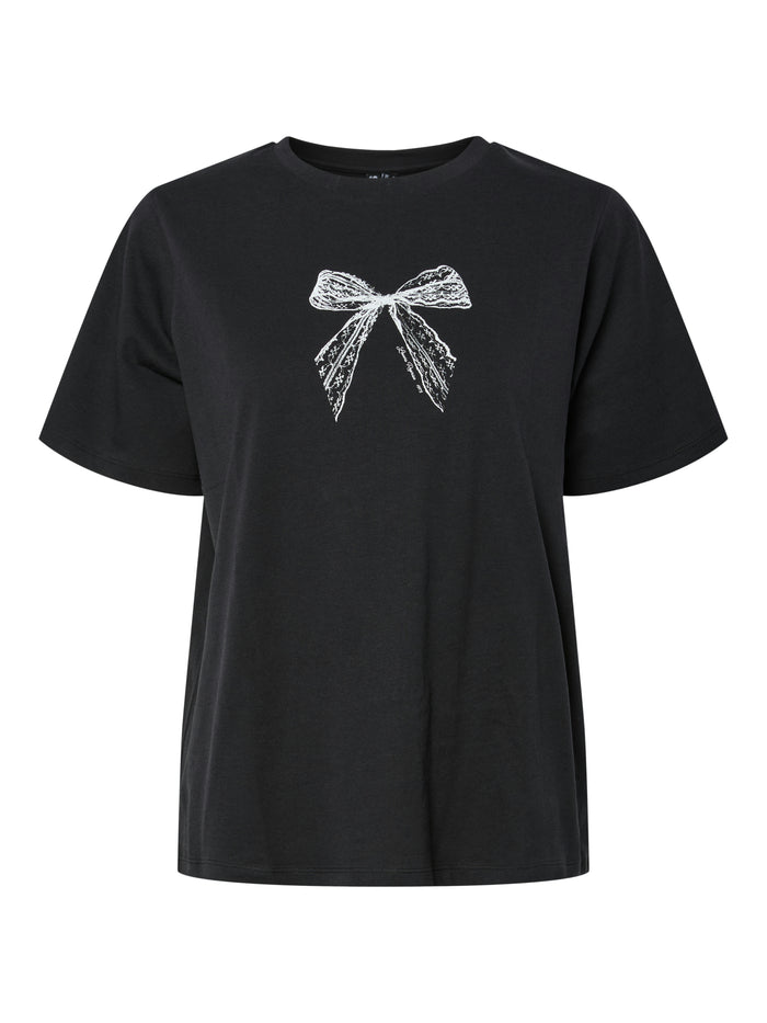 Nilla T-Shirt (Black/White Lace)