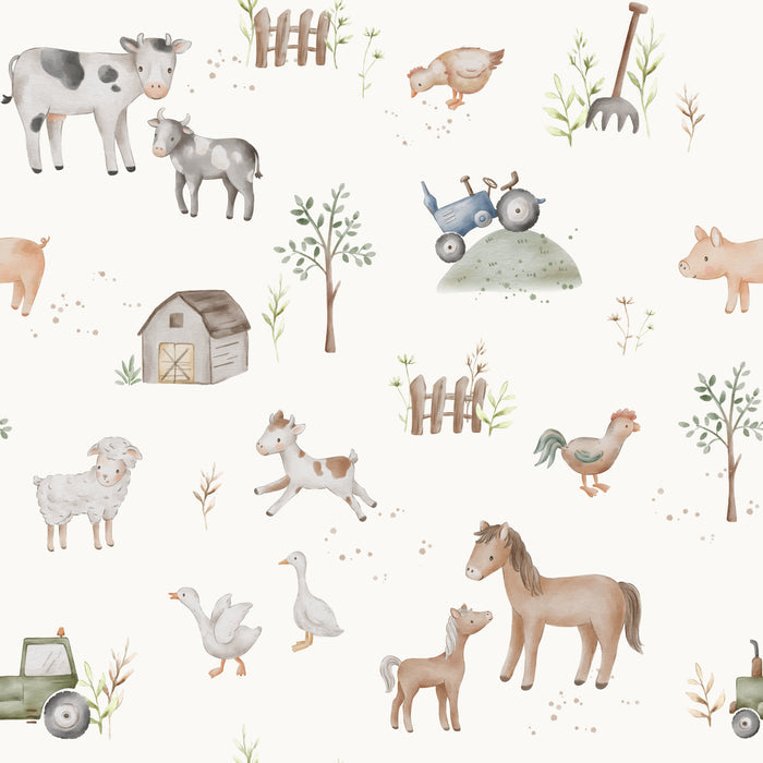 On The Farm Cream - Family Fabrics B.V.