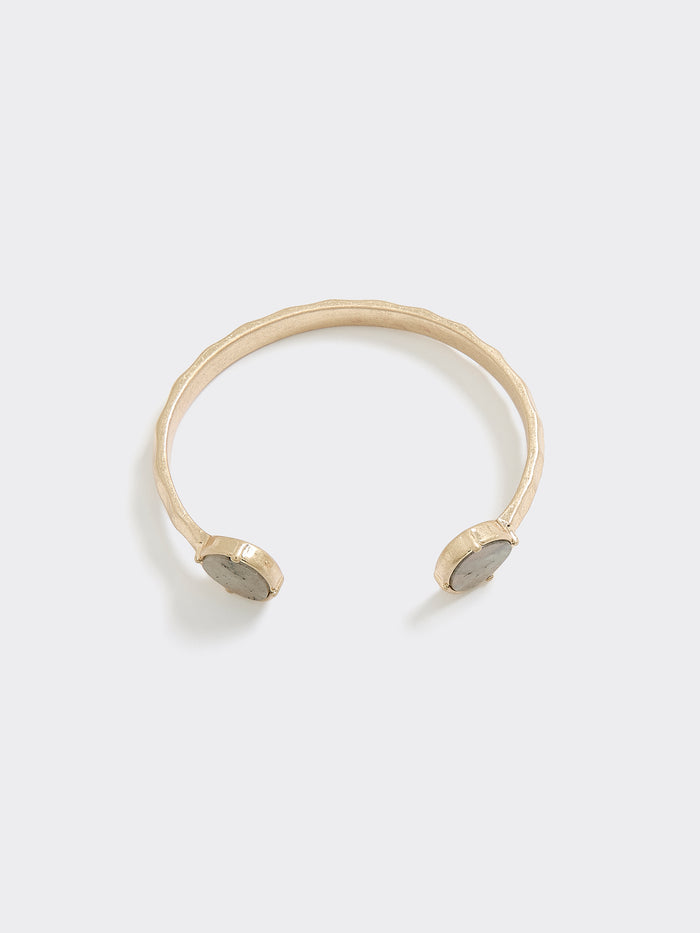 Open Cuff Bracelet with Semi-Precious Stones