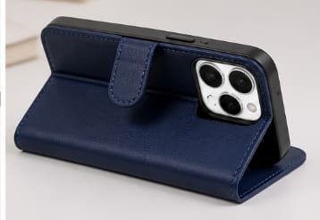 Oppo Reno 13 5G Wallet Case – Blue Leather Flip Cover with Card Holder & Stand