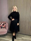 Ottavia Tulle Midi Dress (Black)
