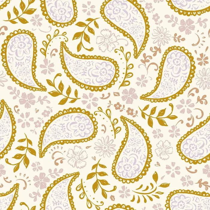 Paisley Dusty Pink & Ochre - Family Fabrics B.V.