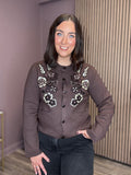 Pandora Sequin Cardigan (Seal Brown/Melange)