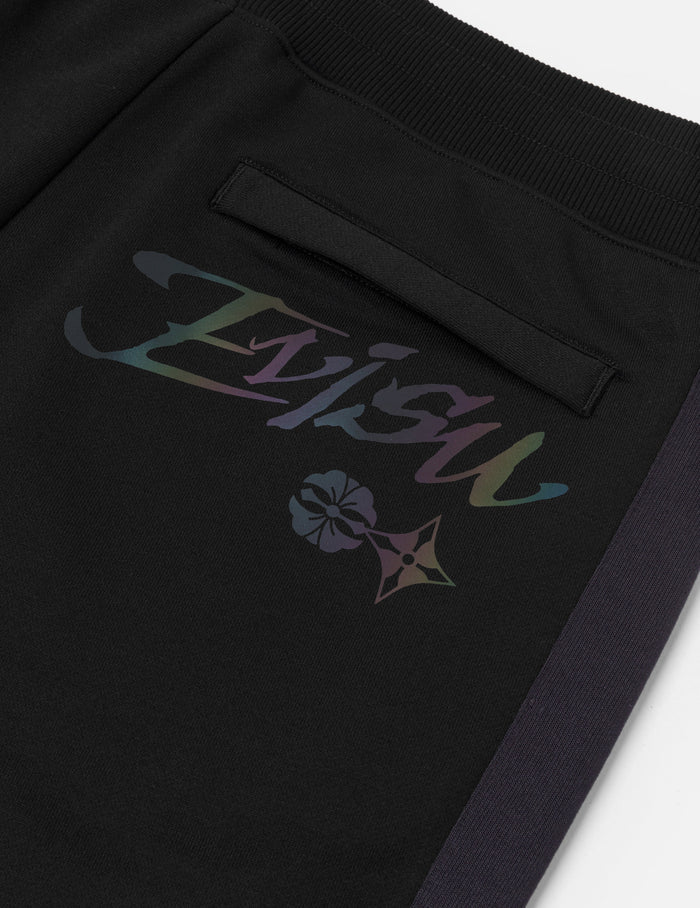 Panel Blocking with Colorful Logo Print Relax Fit Sweatpants