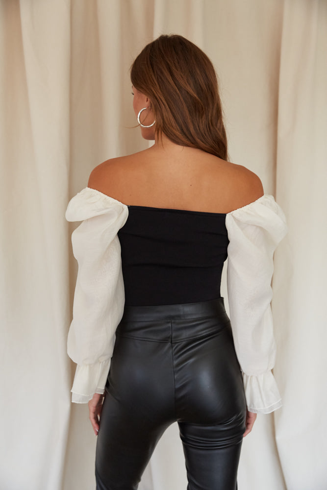 puff long sleeve top with contrast bodice - going out with the girls - gno - party outfit - bar hopping