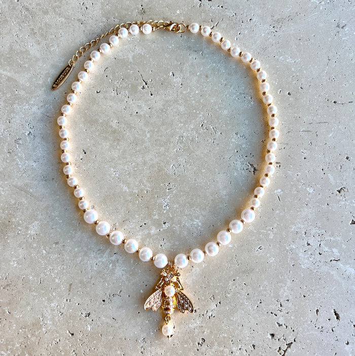 Pearl Bee Necklace
