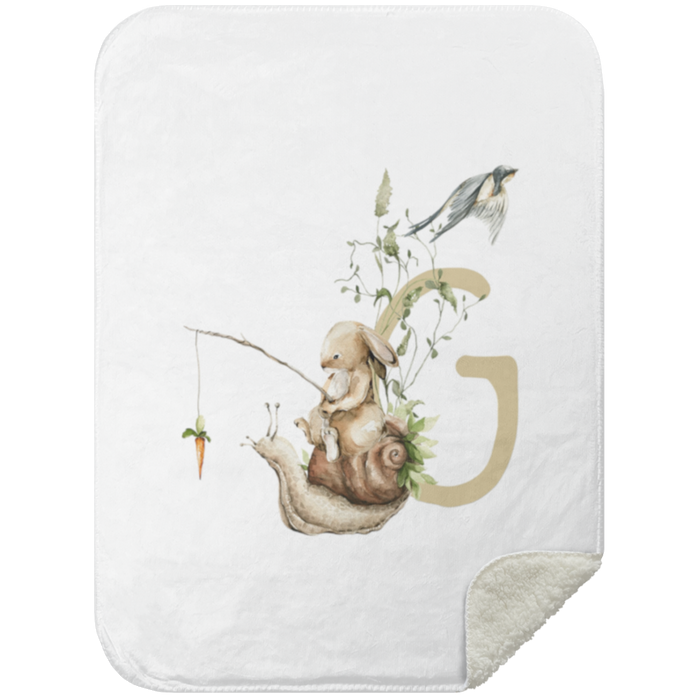 Personalized Soft Sherpa Blanket with Letter "G" - Family Fabrics B.V.