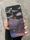 Phone Case â€“ Matte Finish with Scenic Mountain Cartoon Design â€“ Shockproof & Sty