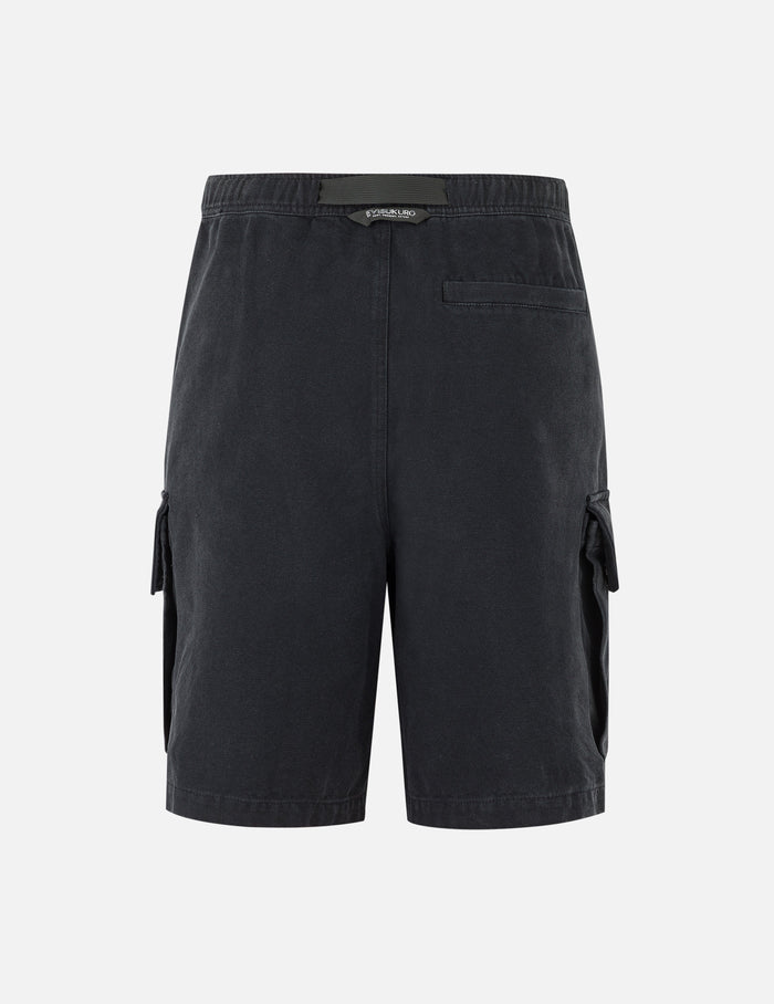 Pigment Dye Wash Seagull Embroidery Relax Fit Shorts