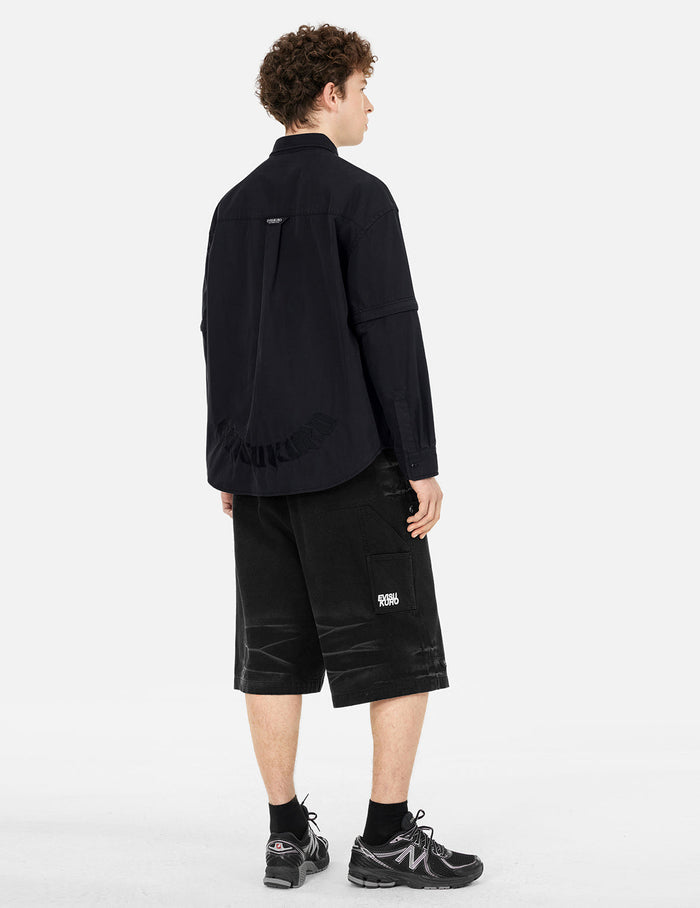 Pigment Dyed Heavy Washed Fashion Fit Skateboard Shorts