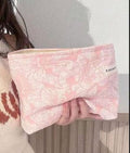 Pink Quilted Floral Clutch Pouch