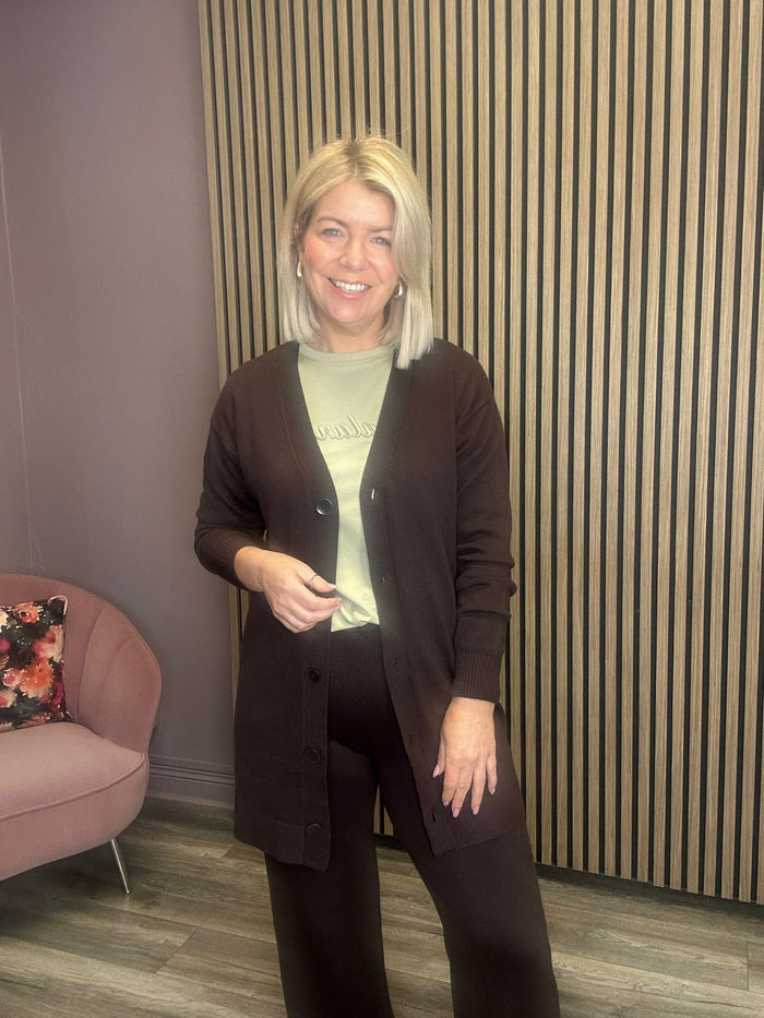 Piper Long Cardigan (Coffee Bean)