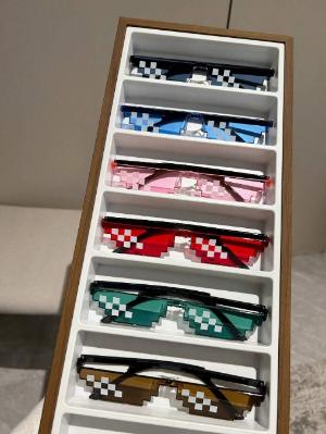Pixel-Style Gaming Glasses â€“ Unique and Trendy Fashion Statement