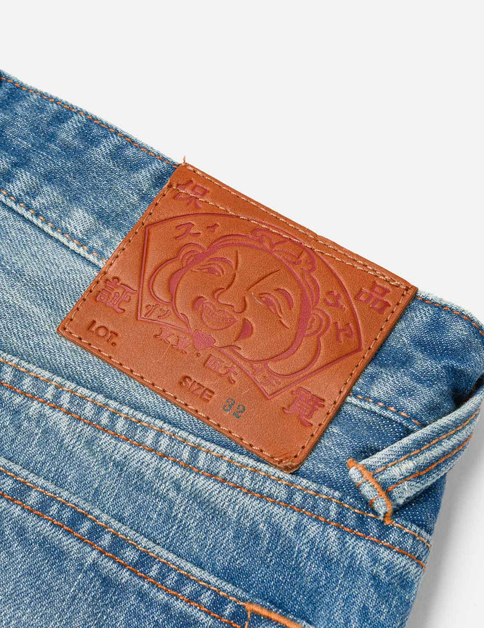 Playful Seagull and The Great Wave Print Regular Fit Denim Shorts